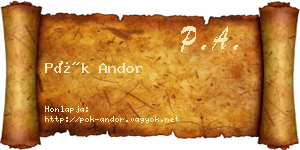 Pók Andor névjegykártya